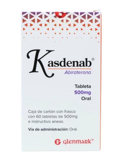 Kasdenab® (Acetato de Abiraterona) 500 mg Caja con Tabletas | Glenmark